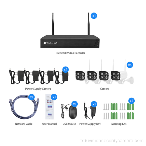 H.265 2MP Système de caméra de la surveillance vidéo audio